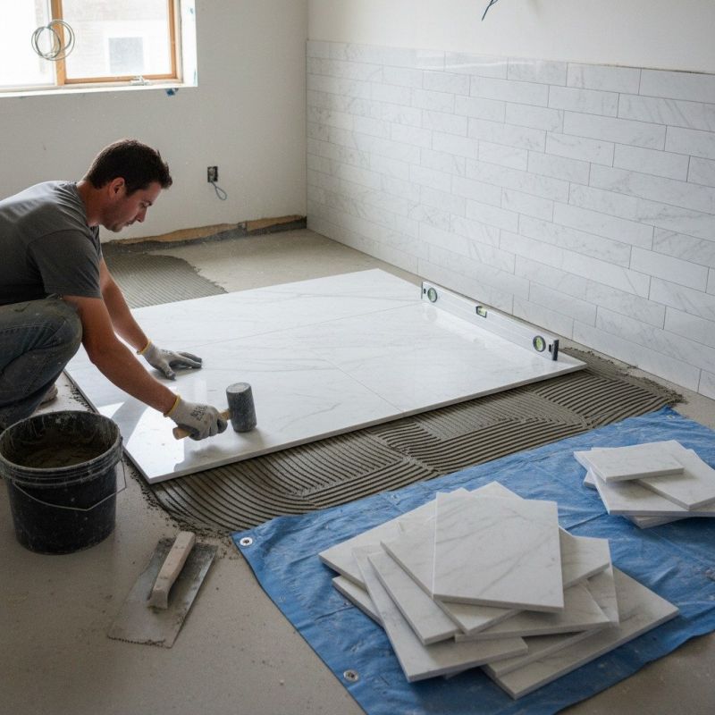 Marble Tile Floor Installation