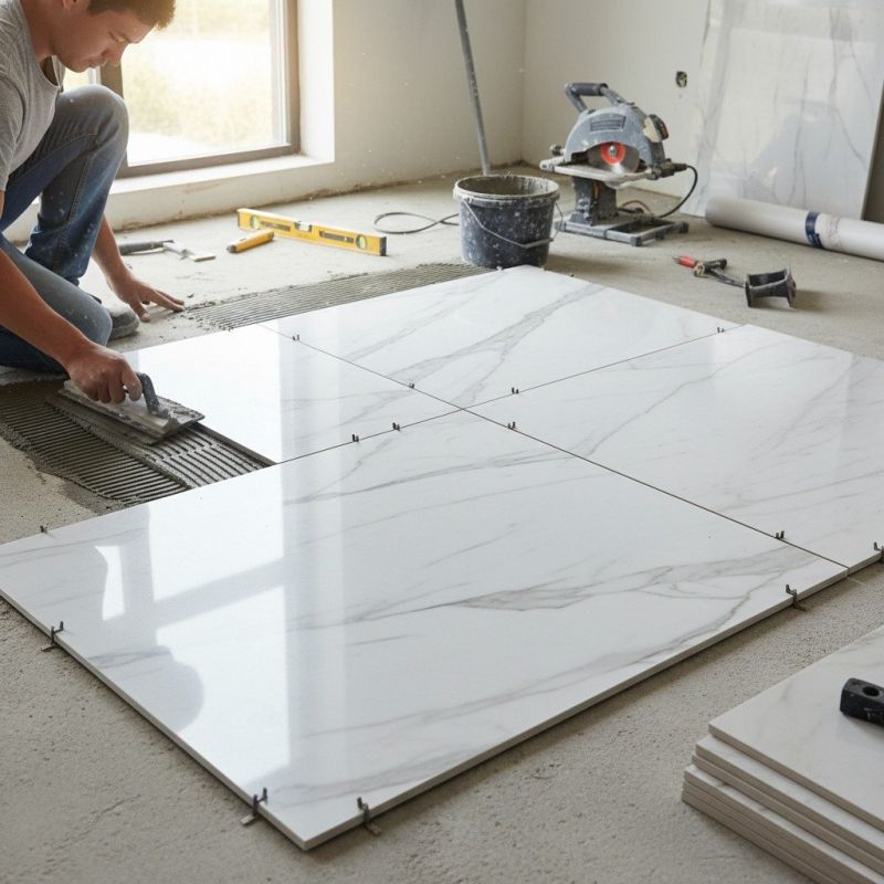 Marble Tile Floor Installation