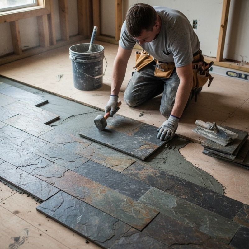 Slate Tile Floor Repair